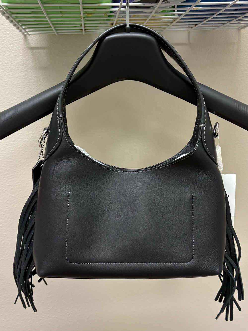 Coach Small Brooklyn Black Leather Shoulder Bag with Fringe - Picture 2 of 6